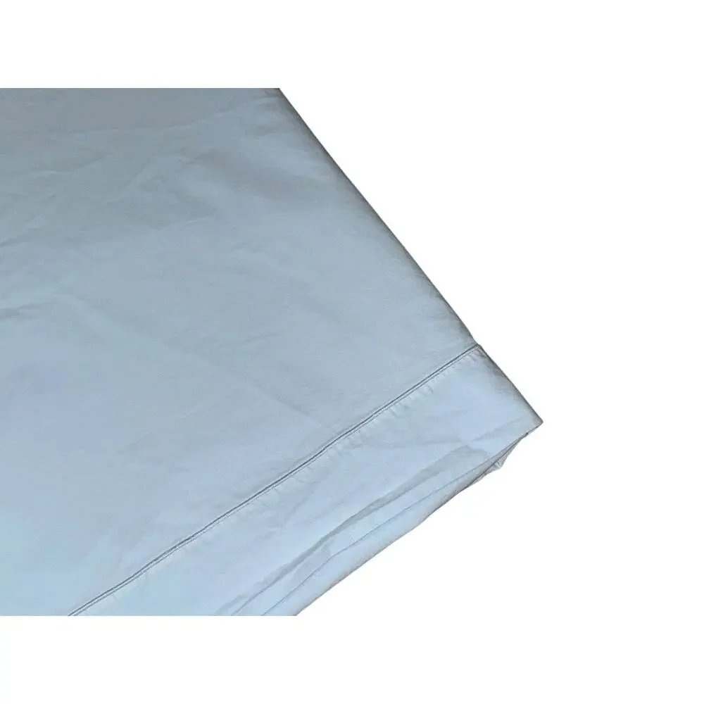 Vintage French Blue Flat Sheet 100% Cotton Baby Light Twin Size Bedding Stains